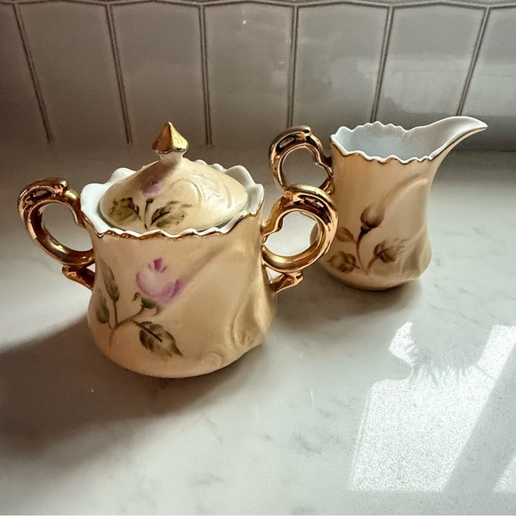 Vintage Sugar Bowl and Creamer Set - Picture 6 of 8